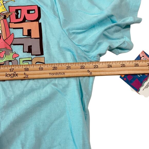 SpongeBob SquarePants BFF GOOD VIBES Womens Size XXL (20) Aqua Blue T-Shirt - Picture 8 of 10